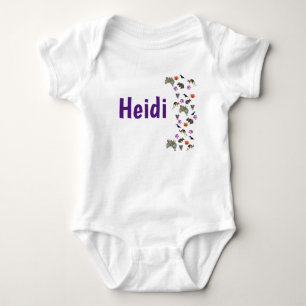 Heidi, Name Logo With Australian Wildlife, Baby Bodysuit