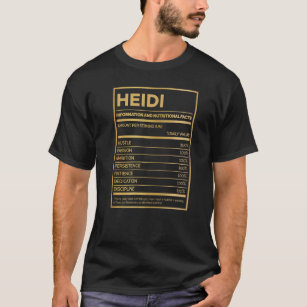 Heidi Nutrition Information Amount Per Serving   T-Shirt