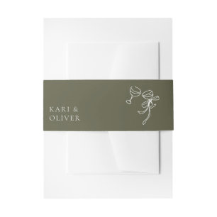 HEIDI Olive Green Invitation Belly Band