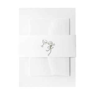 HEIDI Olive Green Wedding Invitation Belly Band