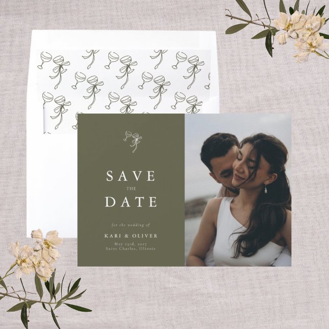 HEIDI Olive Photo Wedding  Save The Date (Creator Uploaded)