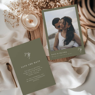 HEIDI Olive Photo Wedding Save The Date