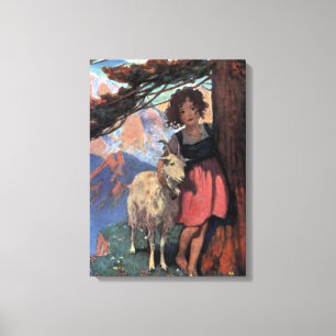 Heidi on a Mountain Top by Jessie Willcox Smith Canvas Print