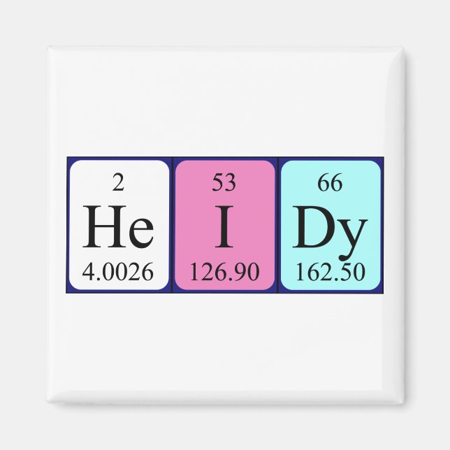 Heidy periodic table name magnet (Front)