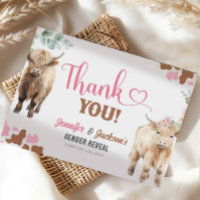 Heifer or Bull Cow Gender Reveal Thank You Cards