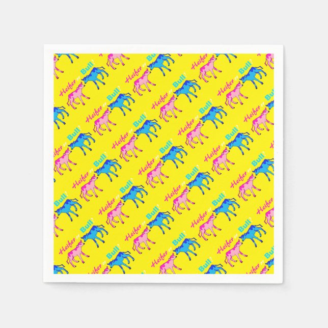 Heifer or Bull Farm Style Gender Reveal Napkin (Front)