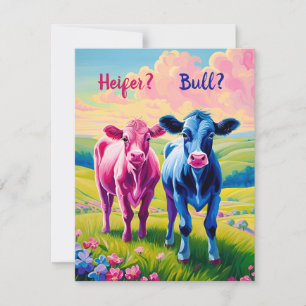 Heifer or Bull Western Style Gender Reveal Invitation