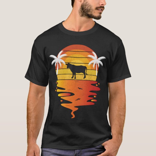 Heifer shirt 70s vintage retro sunset Cows friends (Front)