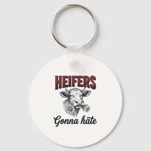 Heifers Gonna Hate Funny Cow Vintage Engraving Tee Keychain