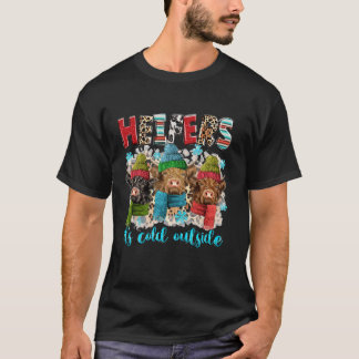 Heifers It s Cold Outside Christmas Santa Hat Fame T-Shirt