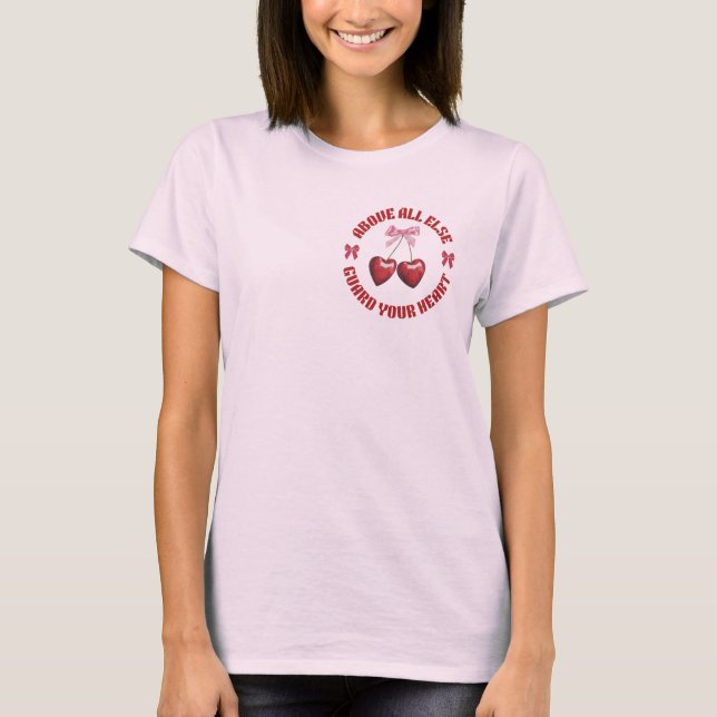 Height of the Cherries – Cute Pink Aesthetic Tee (Front)