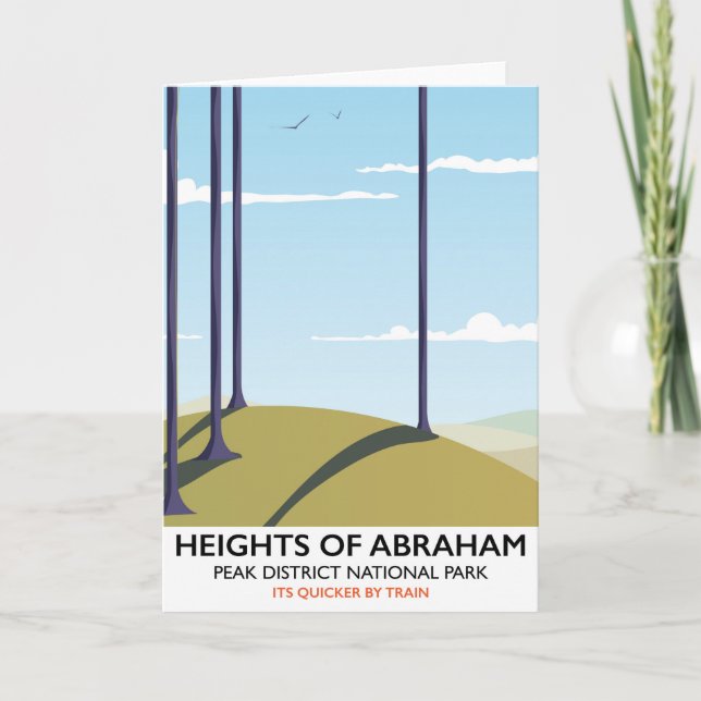 Heights of Abraham Peak District Rail poster Holiday Card (Front)