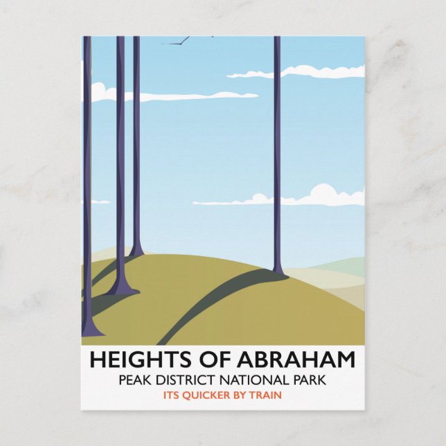 Heights of Abraham Peak District Rail poster Postcard (Front)