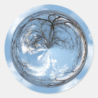 Heights of Heaven with tree, clouds , sky, bubble Classic Round Sticker
