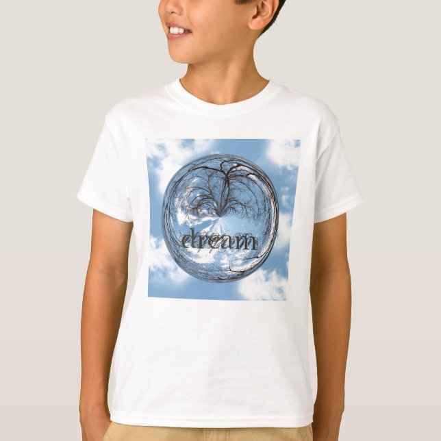 Heights of Heaven with  tree, clouds , sky, bubble T-Shirt (Front)