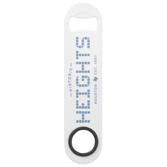 Heights Tile, Blue Tile, Houston Heights Bar Key (Front)