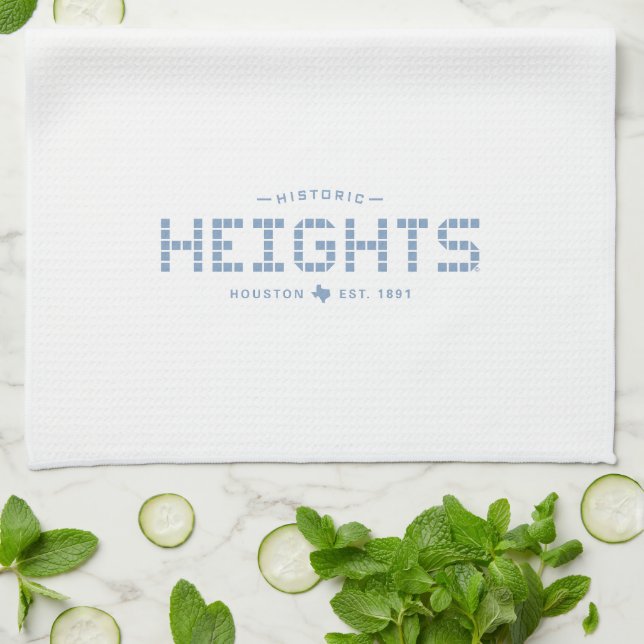 Heights Tile, Blue Tile, Houston Heights Kitchen Towel (Folded)