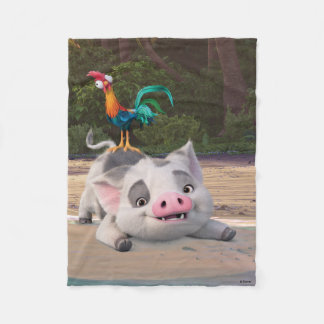 Heihei and Pua Playtime Fleece Blanket