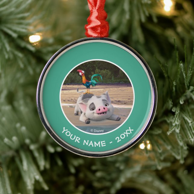 Heihei and Pua Playtime Metal Ornament (Tree)