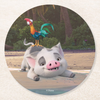 Heihei and Pua Playtime Round Paper Coaster