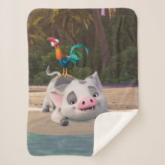 Heihei and Pua Playtime Sherpa Blanket