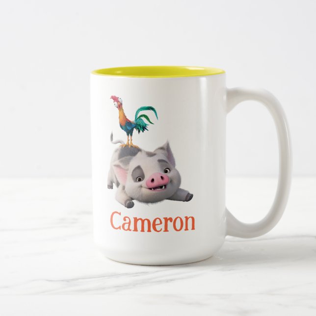 Heihei and Pua Playtime Two-Tone Coffee Mug (Right)