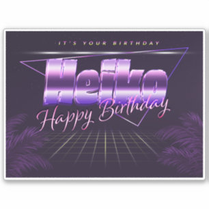 Heiko Name Vorname lila retro Sticker Geburtstag