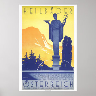Heilbäder Österreich Autriche Poster vintage 1935