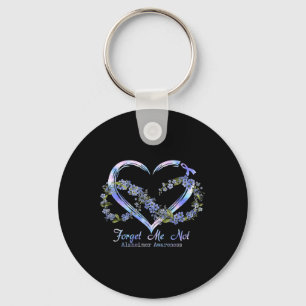 Heimer Awareness Forget Me Not Infinity Heart Keychain