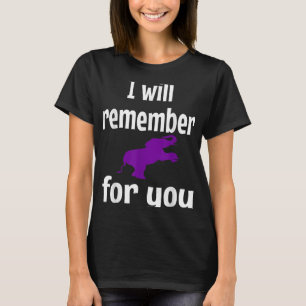 Heimer Awareness Purple Elephant Support Remember T-Shirt