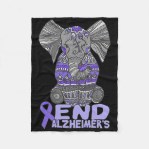 Heimerheimer Awareness And Gifts Purple Elephant  Fleece Blanket