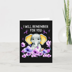 Heimerheimer Awareness Cute Elephant I Will Rememb Card