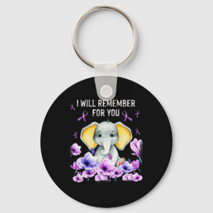 Heimerheimer Awareness Cute Elephant I Will Rememb Keychain