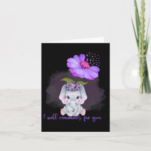 Heimerheimer Awareness Cute Elephant I'll Remember Card