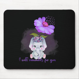 Heimerheimer Awareness Cute Elephant I'll Remember Mouse Pad