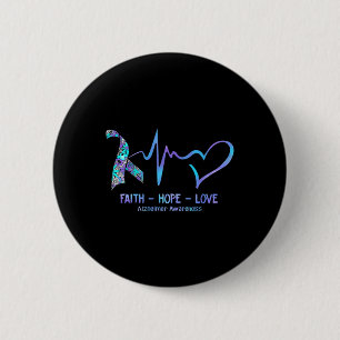 Heimerheimer Awareness Faith - Hope - Love 2 Inch Round Button