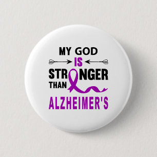 Heimerheimer Awareness Faith Purple Ribbon Support 2 Inch Round Button