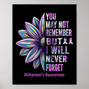 Heimerheimer Awareness Flower Remember Never Forge Poster