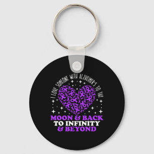 Heimerheimer Awareness Heart Ribbon Keychain