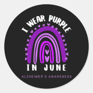 Heimerheimer Awareness I Wear Purple In June Heime Classic Round Sticker
