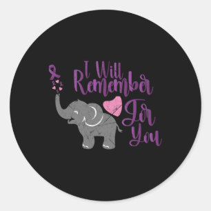 Heimerheimer Awareness I Will Remember For You Cut Classic Round Sticker