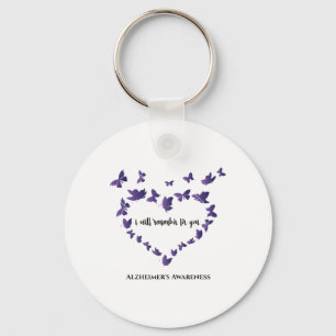 Heimerheimer Awareness I Will Remember For You Cut Keychain