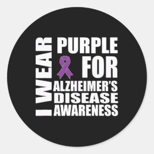 Heimerheimer Awareness Purple Ribbon Support Walk Classic Round Sticker