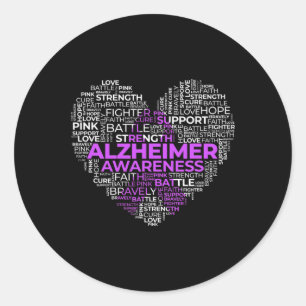 Heimerheimer Awareness Purple Ribon Classic Round Sticker