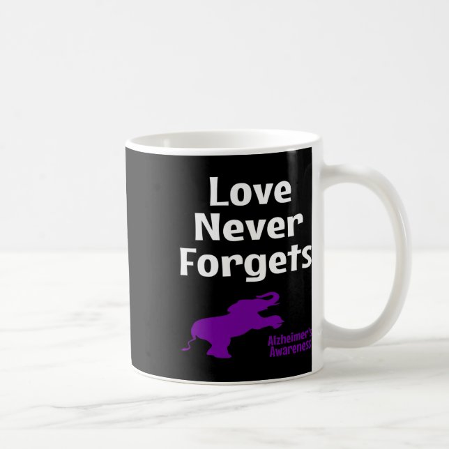 Heimerheimer Awareness Purple Support Love Never F Coffee Mug (Right)