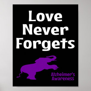Heimerheimer Awareness Purple Support Love Never F Poster