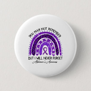 Heimerheimer Awareness Rainbow Will Never Forget P 2 Inch Round Button