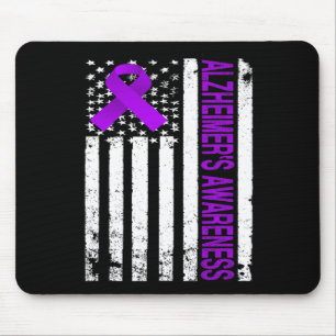 Heimerheimer Awareness Shirt - Usa Flag Purple Rib Mouse Pad