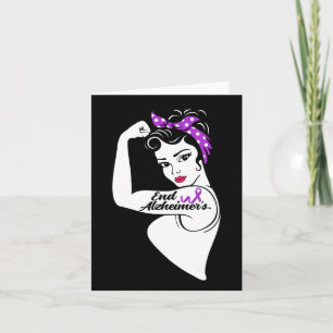 Heimerheimer Awareness Strong Purple Ribbon Women  Card