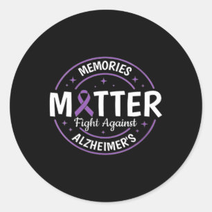 Heimerheimer Brain Awareness Memories Problem Purp Classic Round Sticker